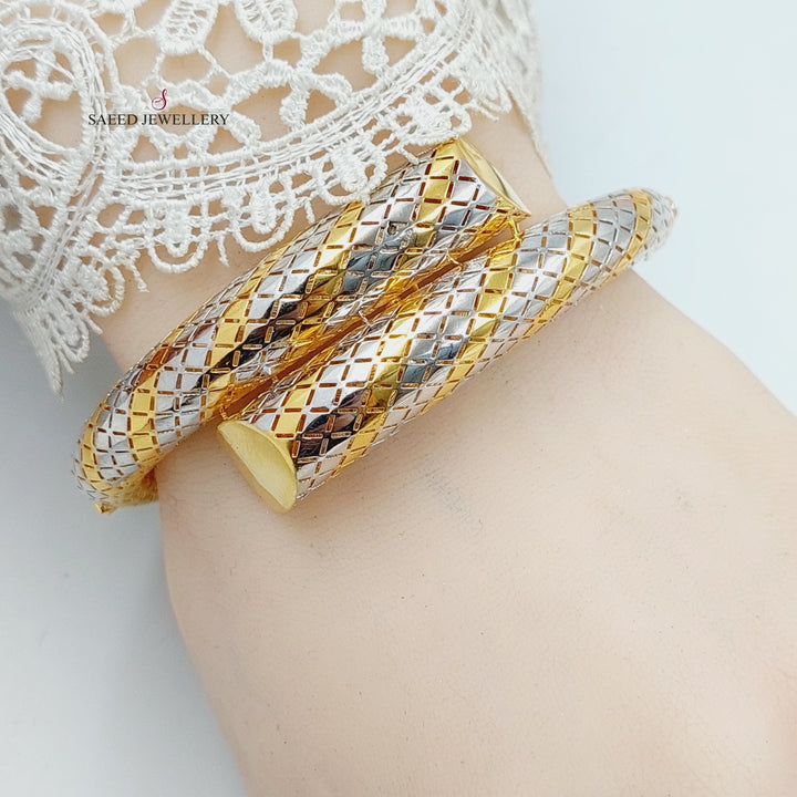 21K Gold Deluxe Snake Bangle Bracelet by Saeed Jewelry - Image 2