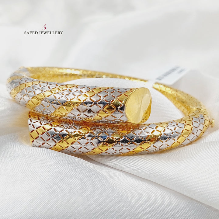 21K Gold Deluxe Snake Bangle Bracelet by Saeed Jewelry - Image 4