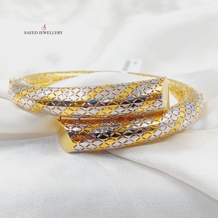 21K Gold Deluxe Snake Bangle Bracelet by Saeed Jewelry - Image 5