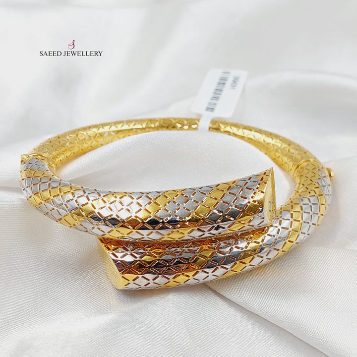 21K Gold Deluxe Snake Bangle Bracelet by Saeed Jewelry - Image 6