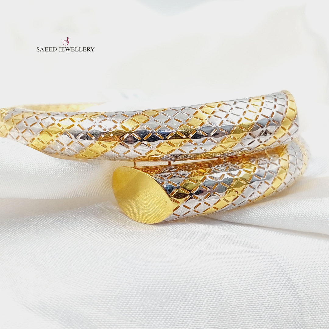 21K Gold Deluxe Snake Bangle Bracelet by Saeed Jewelry - Image 1