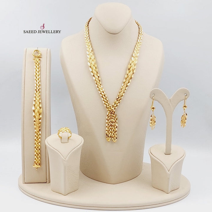 21K Gold Four Pieces Taft Set by Saeed Jewelry - Image 8