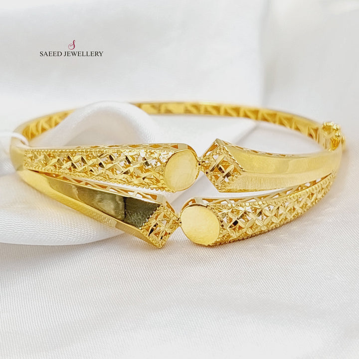 21K Gold Deluxe Turkish Bangle Bracelet by Saeed Jewelry - Image 3
