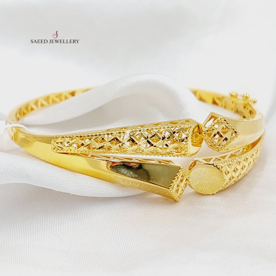 21K Gold Deluxe Turkish Bangle Bracelet by Saeed Jewelry - Image 4