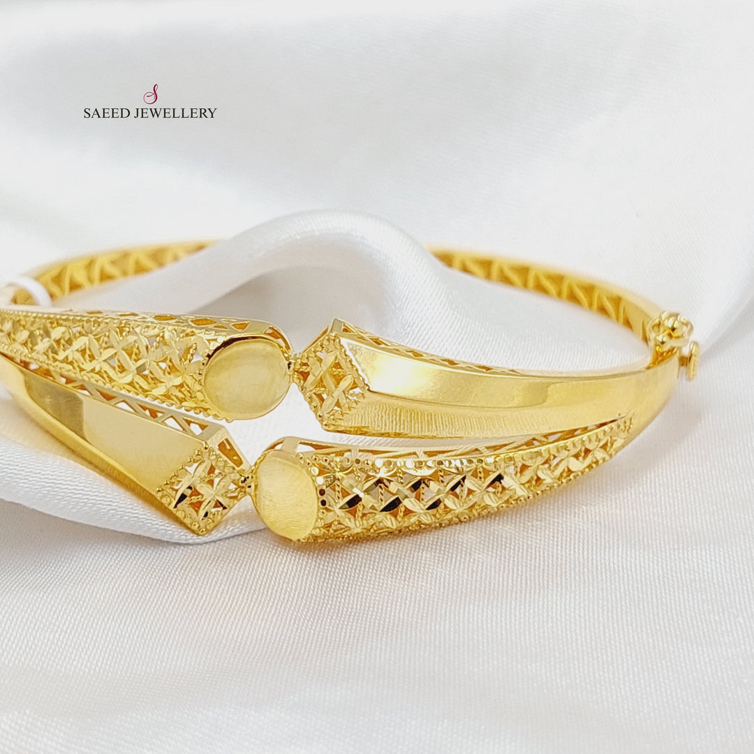 21K Gold Deluxe Turkish Bangle Bracelet by Saeed Jewelry - Image 5