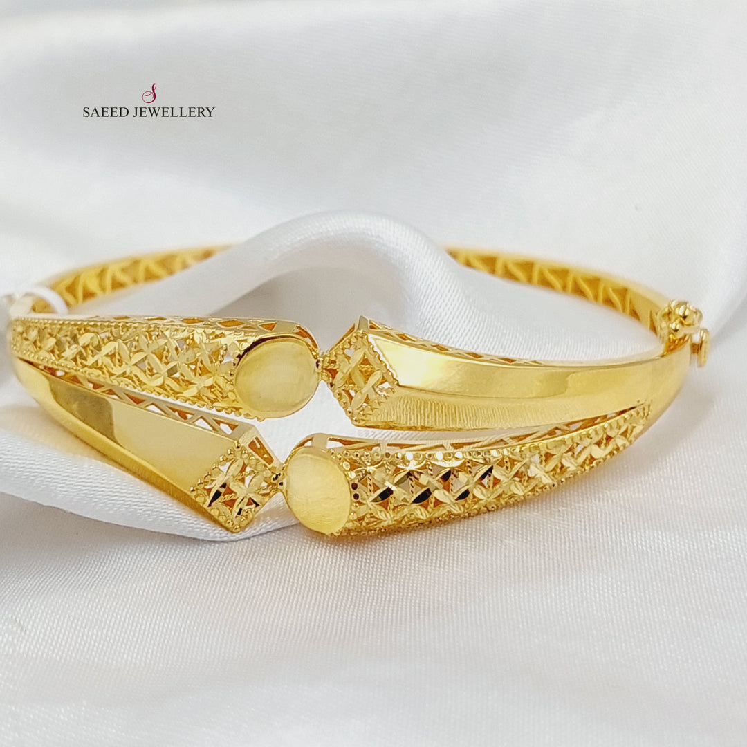 21K Gold Deluxe Turkish Bangle Bracelet by Saeed Jewelry - Image 6