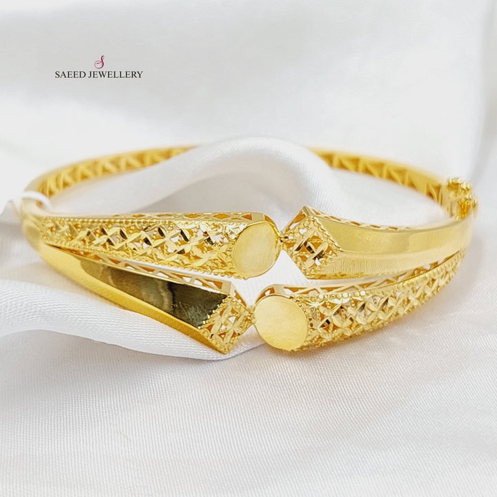 21K Gold Deluxe Turkish Bangle Bracelet by Saeed Jewelry - Image 1