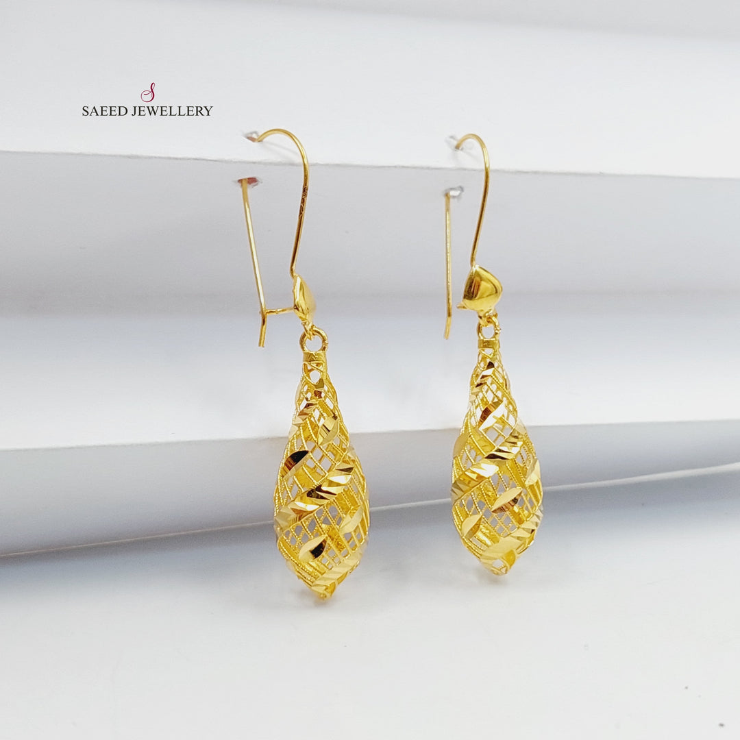Deluxe Turkish Earrings  Made Of 21K Yellow Gold by Saeed Jewelry-30387