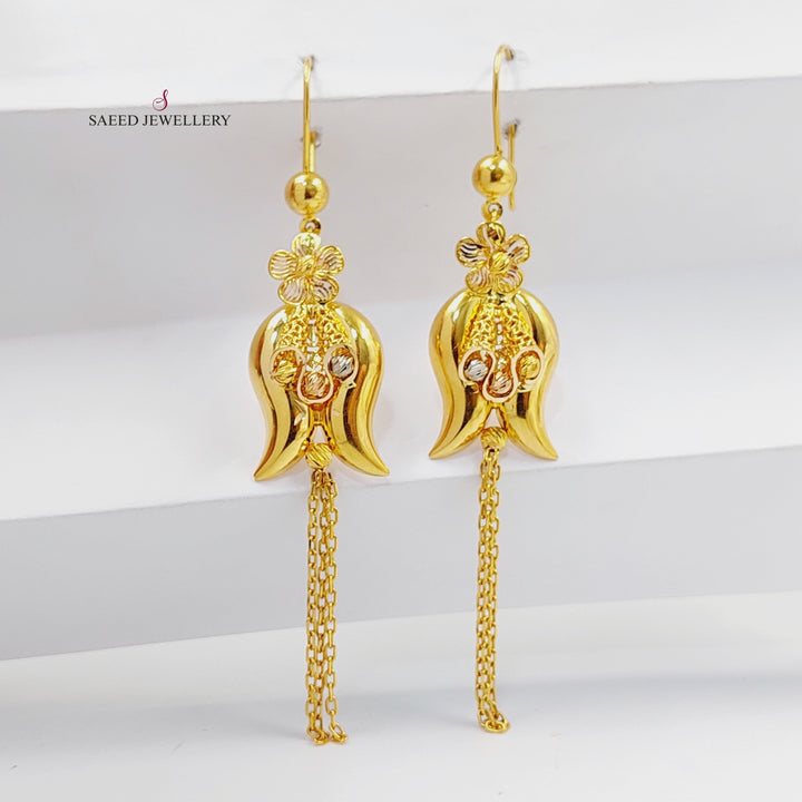 21K Gold Deluxe Turkish Earrings by Saeed Jewelry - Image 1