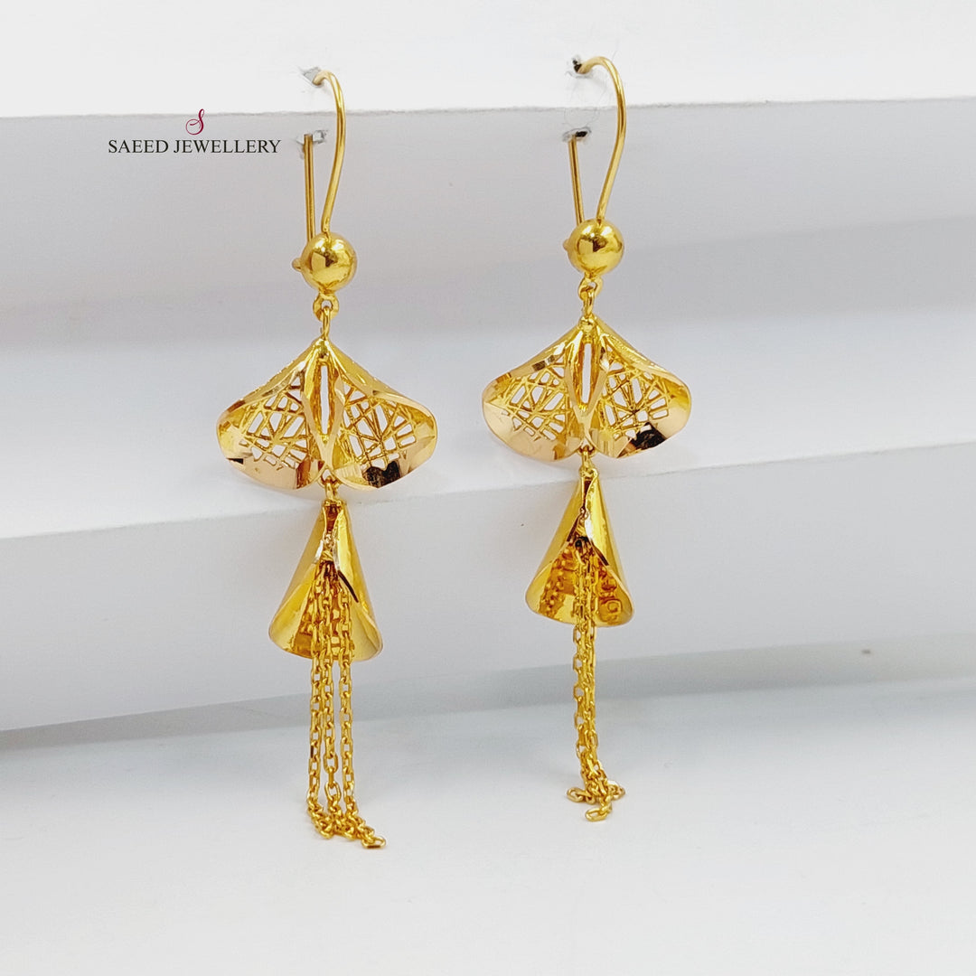 21K Gold Deluxe Turkish Earrings by Saeed Jewelry - Image 1