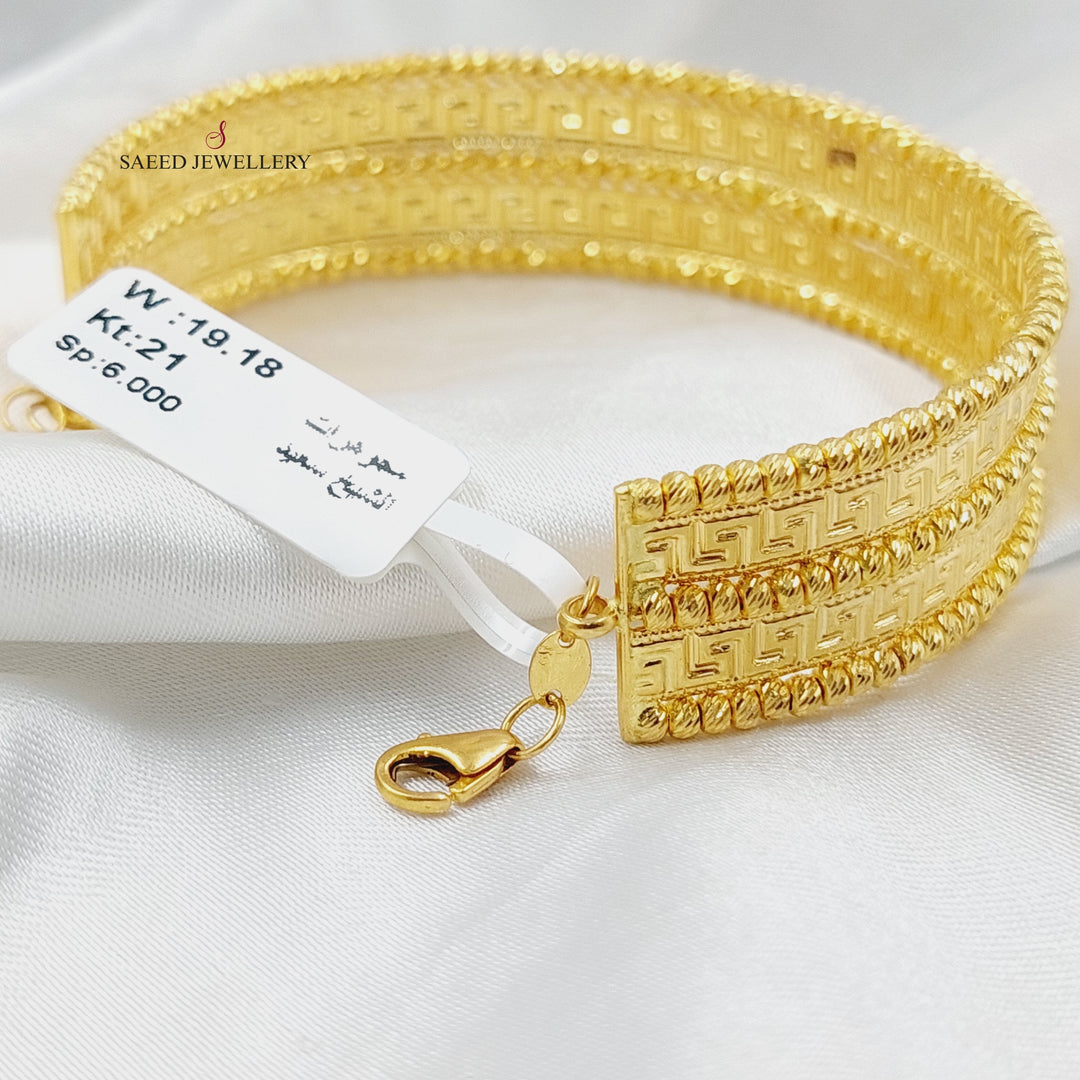 21K Gold Deluxe Virna Bangle Bracelet by Saeed Jewelry - Image 3