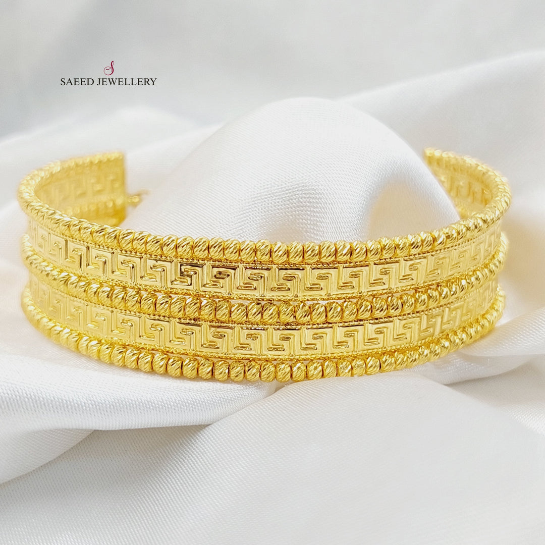 21K Gold Deluxe Virna Bangle Bracelet by Saeed Jewelry - Image 4