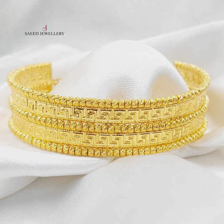 21K Gold Deluxe Virna Bangle Bracelet by Saeed Jewelry - Image 4