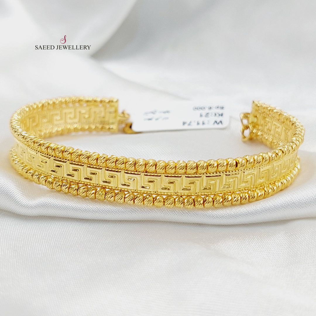 21K Gold Deluxe Virna Bangle Bracelet by Saeed Jewelry - Image 4