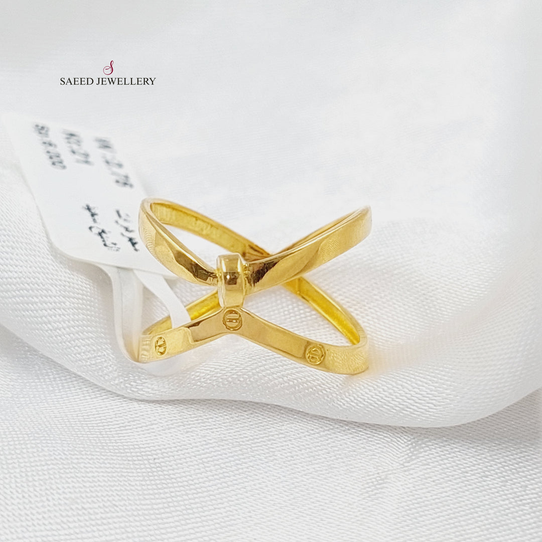 21K Gold Deluxe X Style Ring by Saeed Jewelry - Image 2