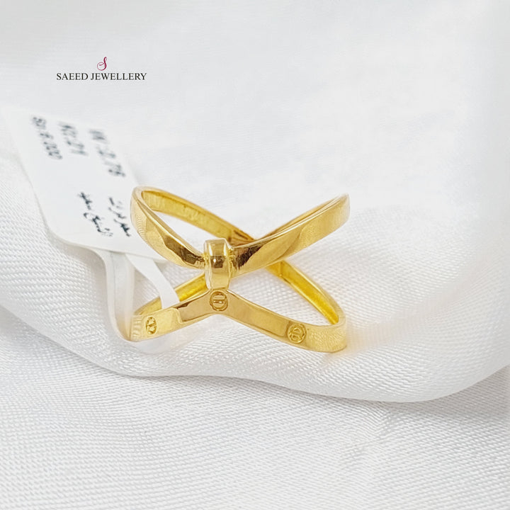 21K Gold Deluxe X Style Ring by Saeed Jewelry - Image 2