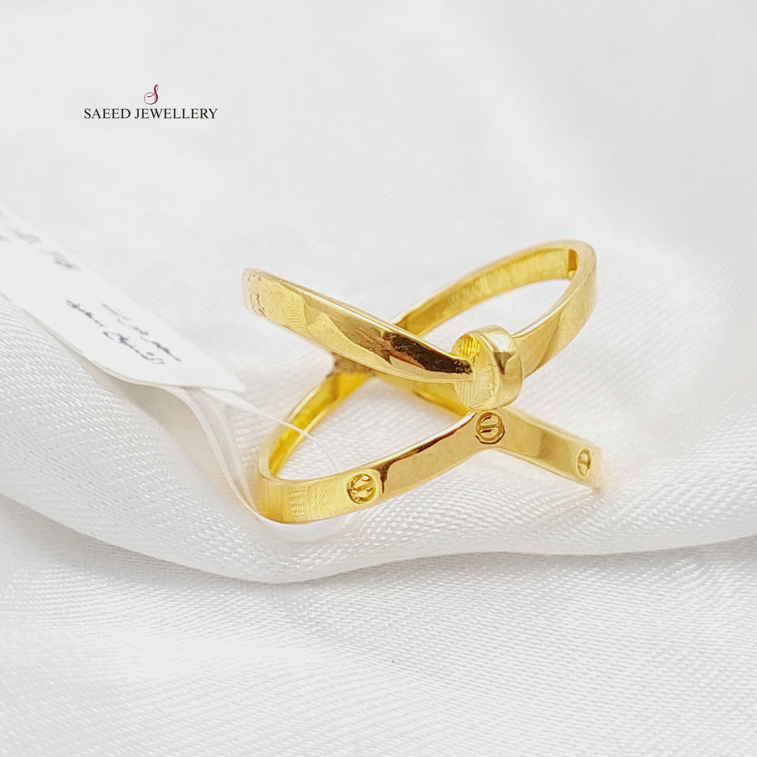 Deluxe X Style Ring  Made Of 21K Yellow Gold by Saeed Jewelry-30081