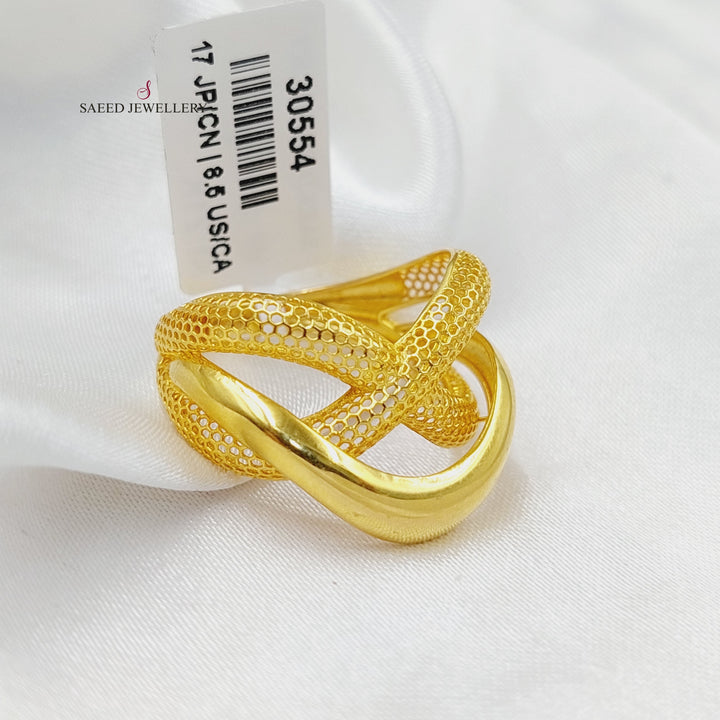 21K Gold Deluxe X Style Ring by Saeed Jewelry - Image 2