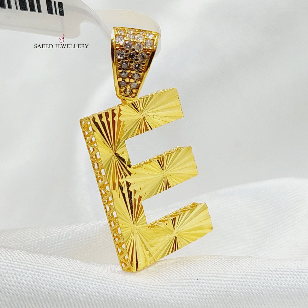 21K Gold تعليقة E حرف by Saeed Jewelry - Image 3