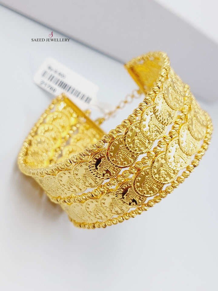 21K Gold Eighths Rashadi Bangle Bracelet by Saeed Jewelry - Image 7