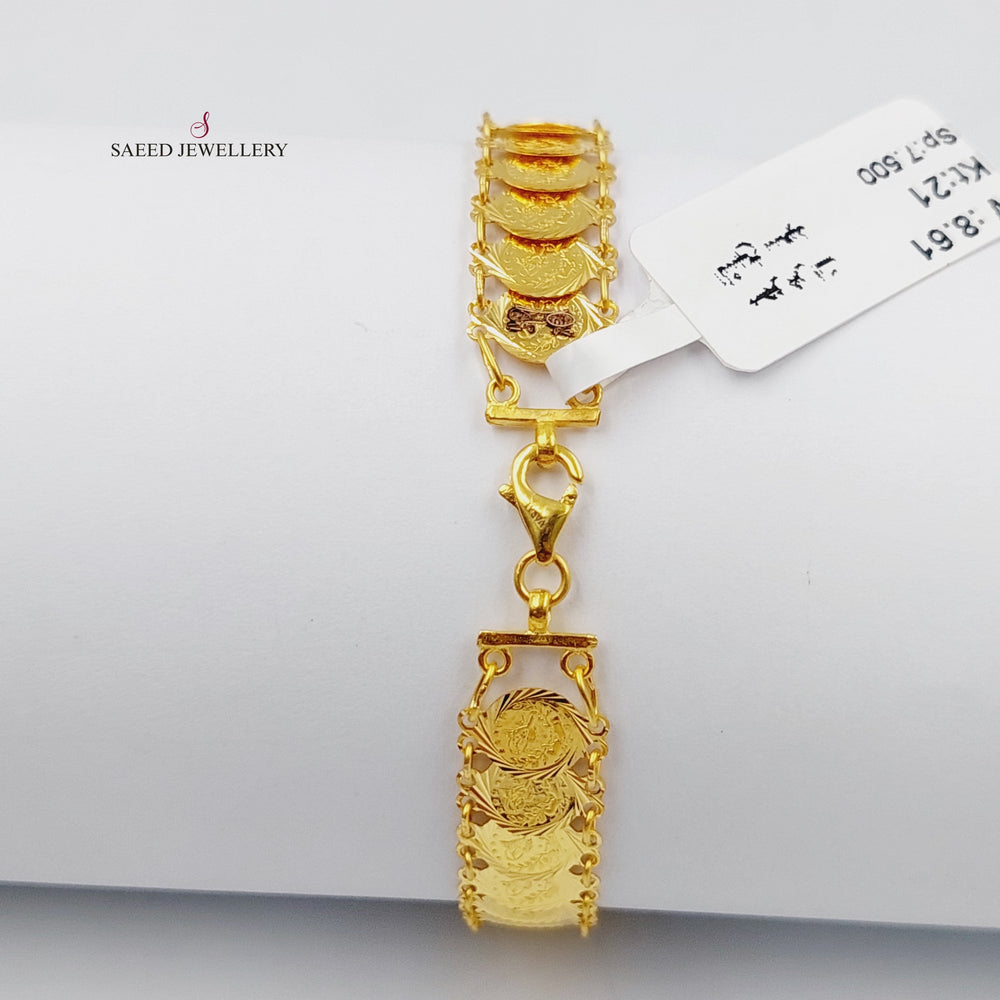 21K Gold Eighths Bracelet by Saeed Jewelry - Image 2