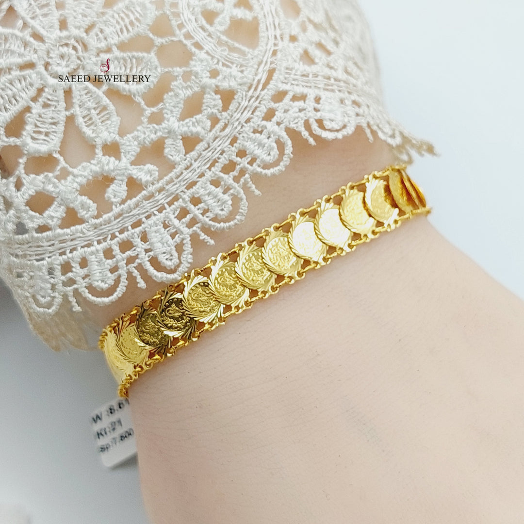 21K Gold Eighths Bracelet by Saeed Jewelry - Image 6