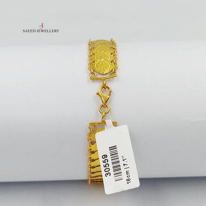 21K Gold Eighths Bracelet by Saeed Jewelry - Image 3