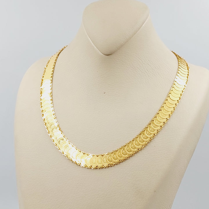 21K Gold Eighths Necklace by Saeed Jewelry - Image 3