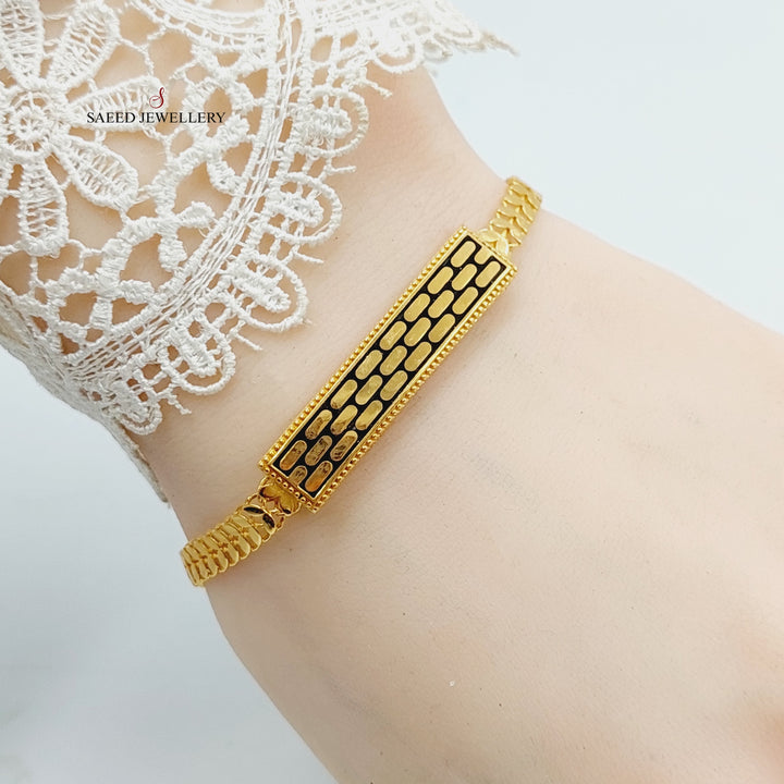 21K Gold Enameled Bar Bracelet by Saeed Jewelry - Image 2