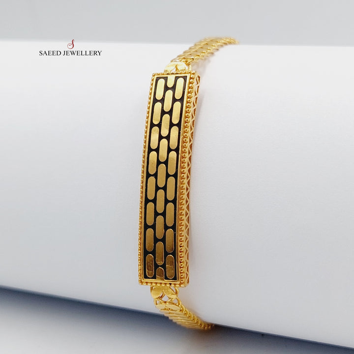 21K Gold Enameled Bar Bracelet by Saeed Jewelry - Image 3