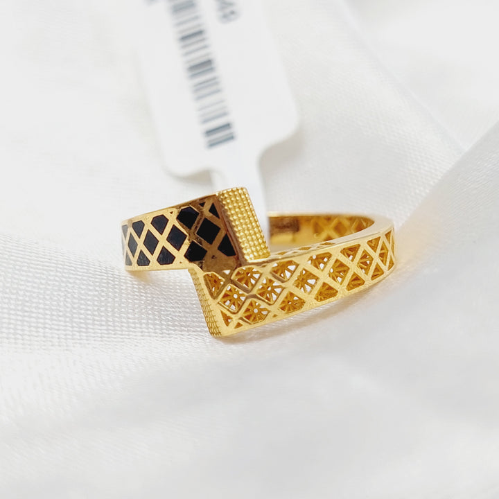 21K Gold Enameled Belt Ring by Saeed Jewelry - Image 5