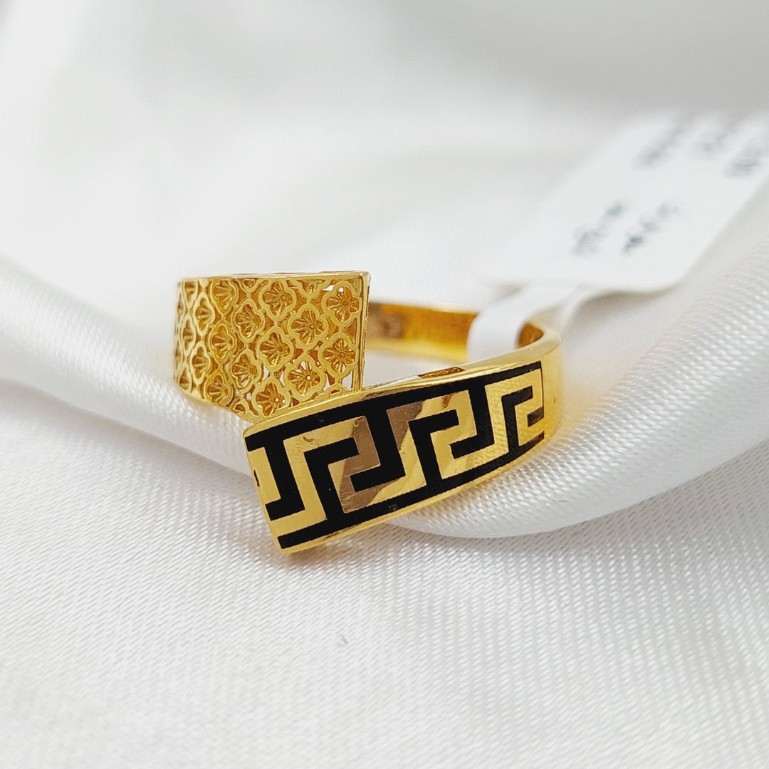 21K Gold Enameled Belt Ring by Saeed Jewelry - Image 3