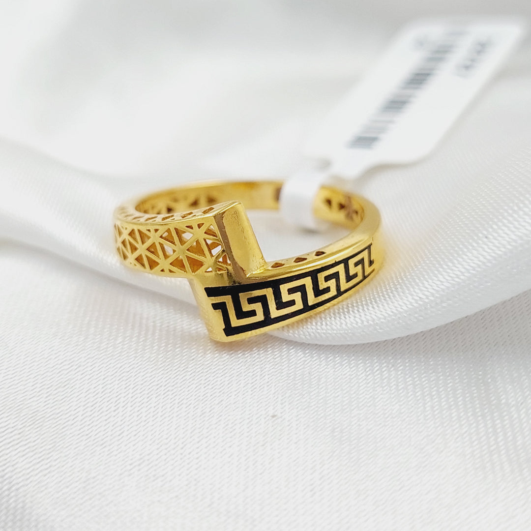 21K Gold Enameled Belt Ring by Saeed Jewelry - Image 6