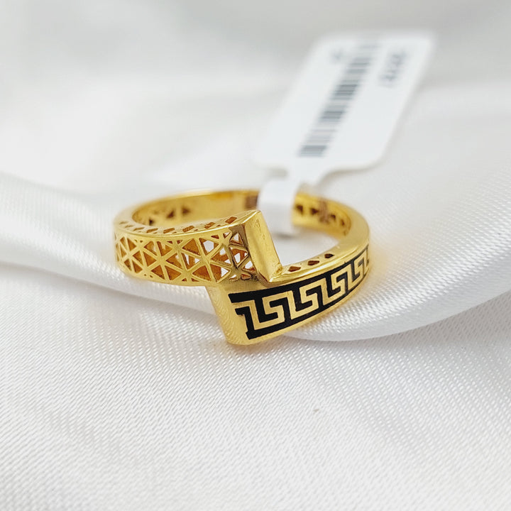 21K Gold Enameled Belt Ring by Saeed Jewelry - Image 7