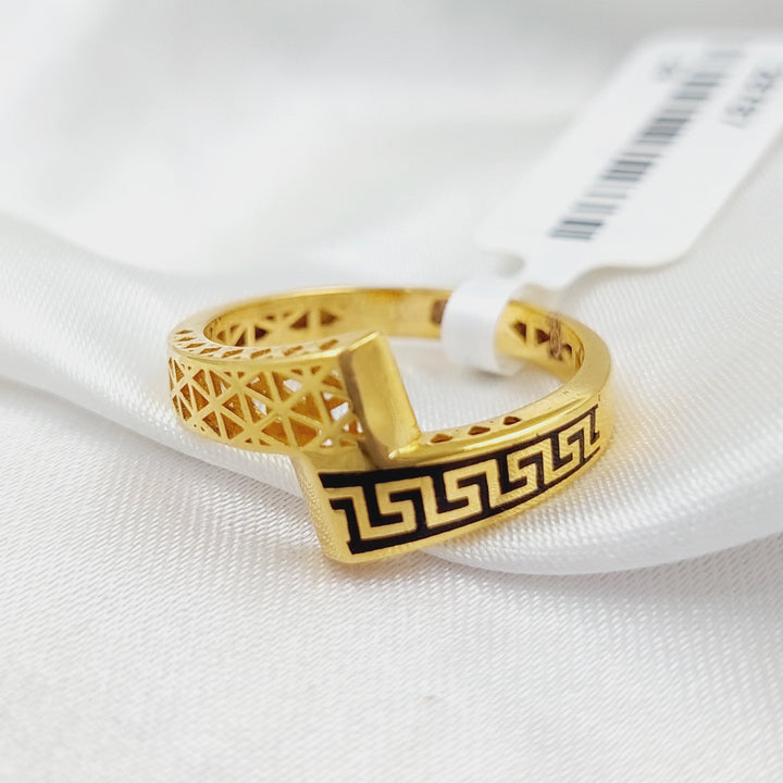 21K Gold Enameled Belt Ring by Saeed Jewelry - Image 1