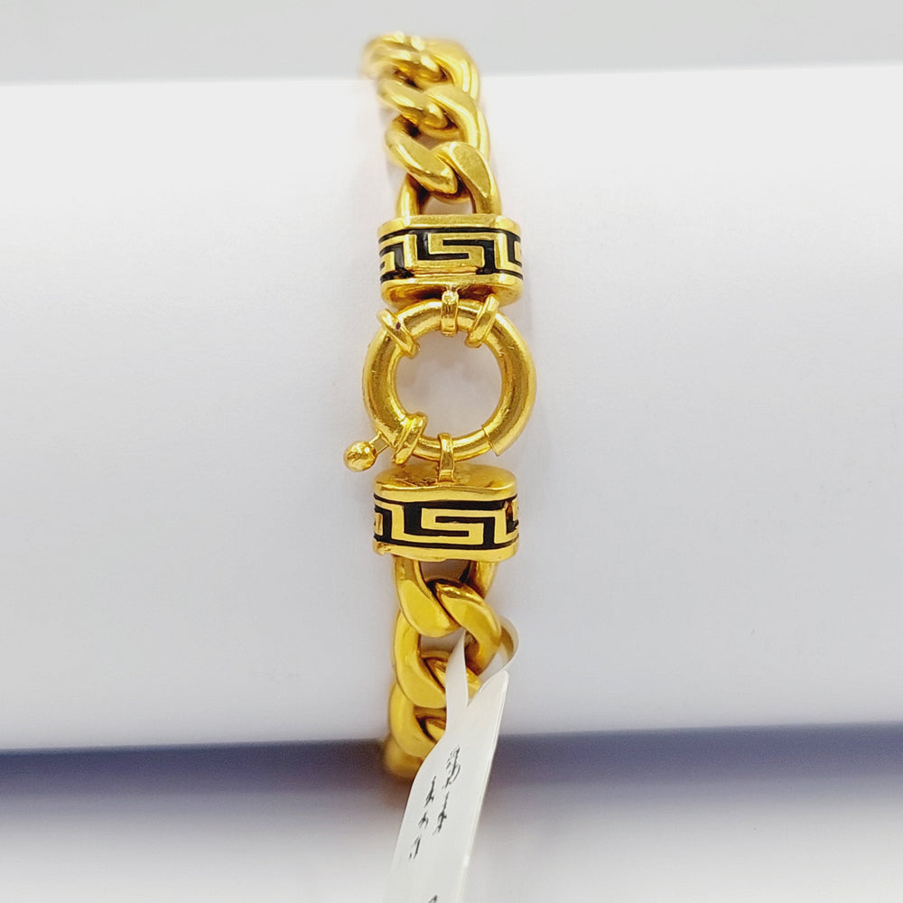 Enameled Cuban Links Bracelet Made Of 21K Yellow Gold by Saeed Jewelry-28070