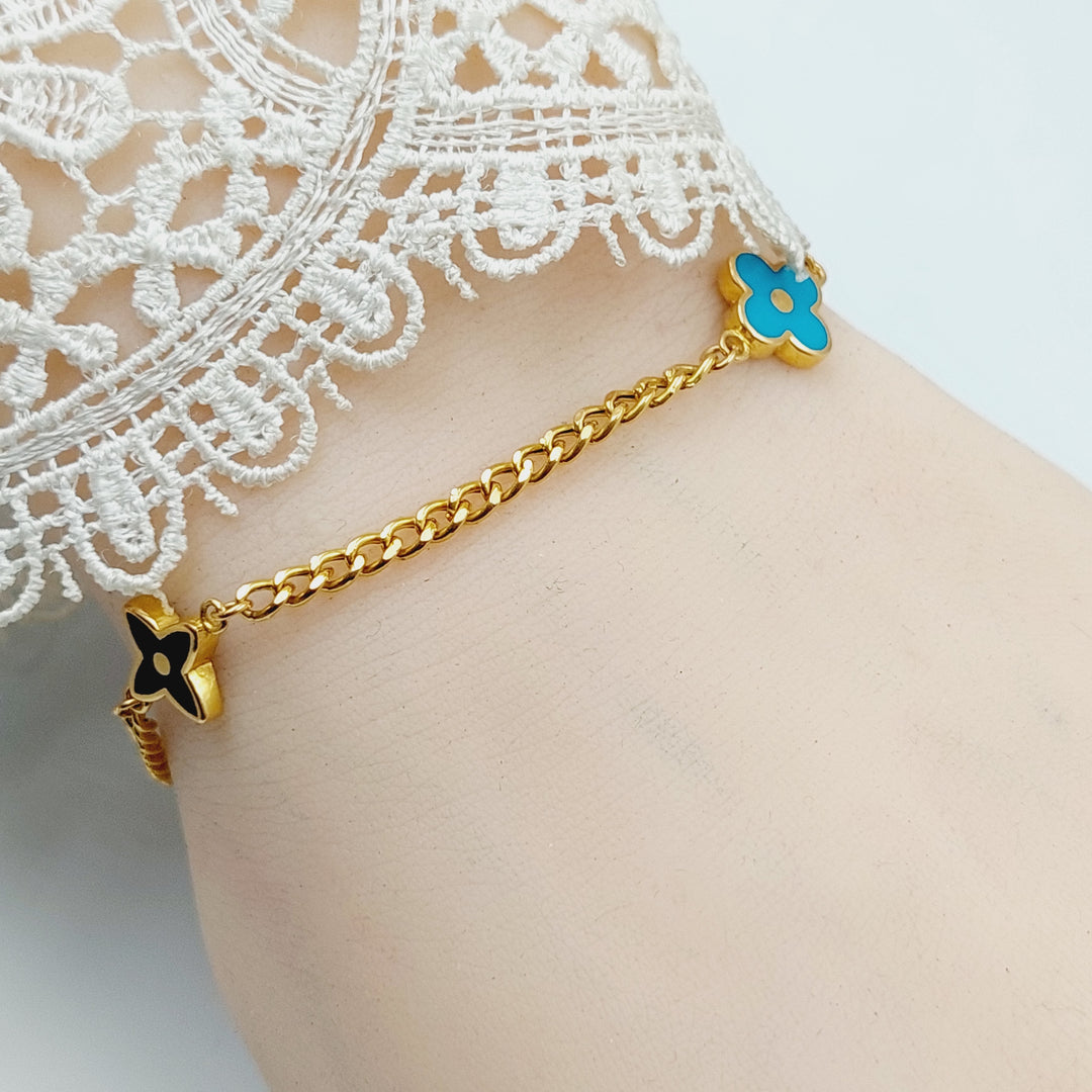 21K Gold Enameled Cuban Links Bracelet by Saeed Jewelry - Image 3