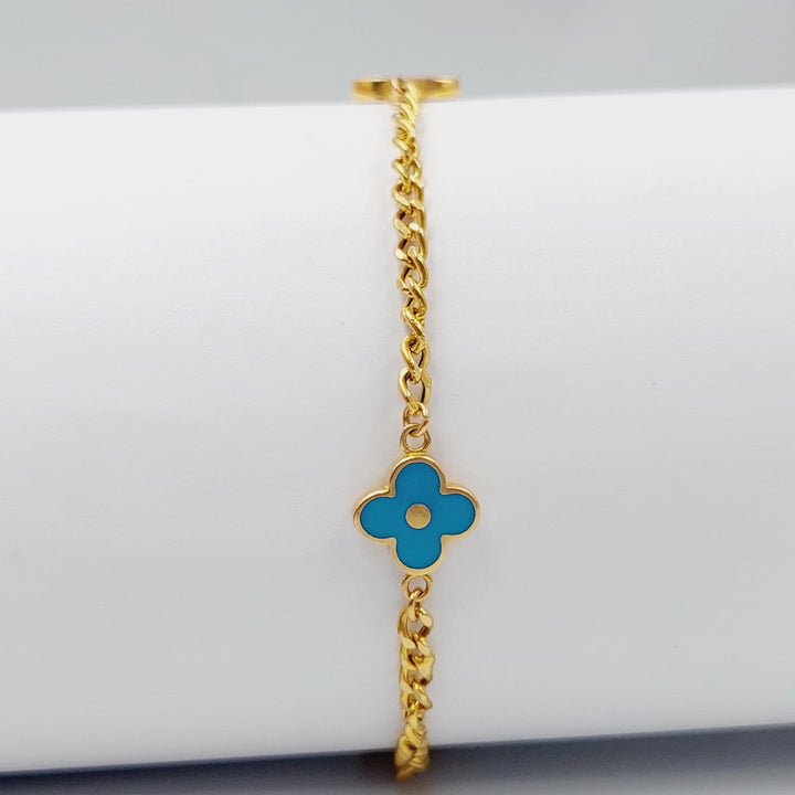 Enameled Cuban Links Bracelet Made Of 21K Yellow Gold by Saeed Jewelry-28551