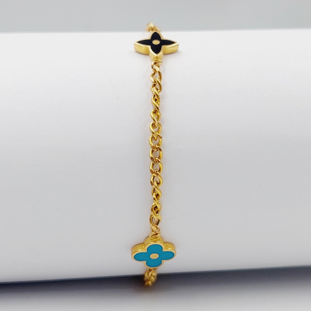 21K Gold Enameled Cuban Links Bracelet by Saeed Jewelry - Image 1