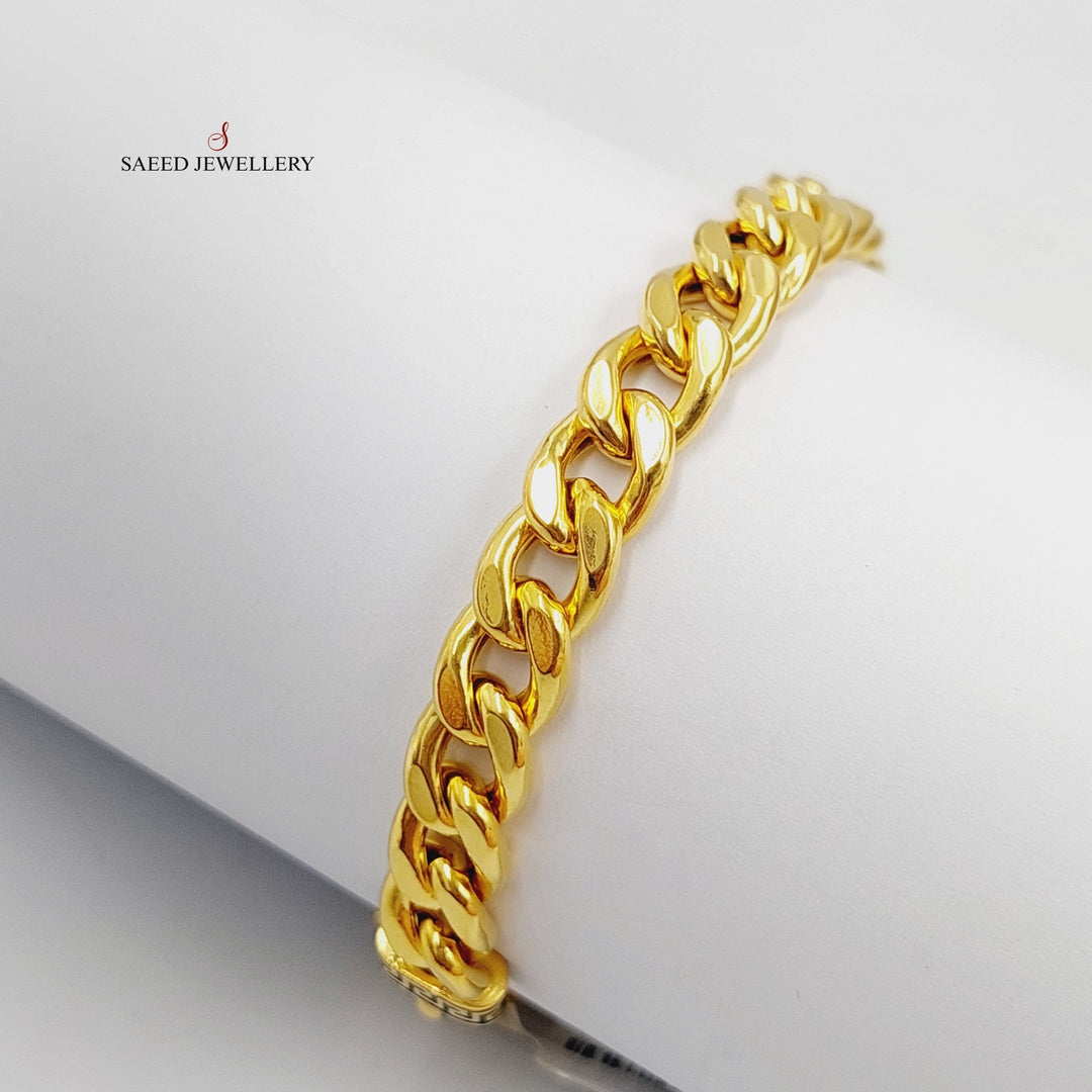 Enameled Cuban Links Bracelet  Made Of 21K Yellow Gold by Saeed Jewelry-28976