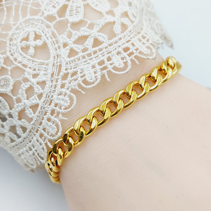 21K Gold Enameled Cuban Links Bracelet by Saeed Jewelry - Image 5