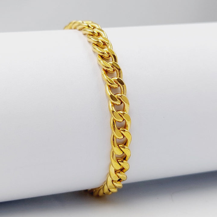 21K Gold Enameled Cuban Links Bracelet by Saeed Jewelry - Image 1