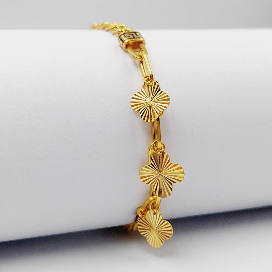 21K Gold Enameled Cuban Links Bracelet by Saeed Jewelry - Image 3