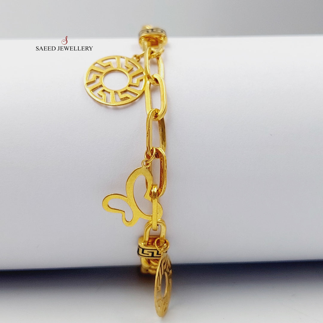 21K Gold Enameled Cuban Links Bracelet by Saeed Jewelry - Image 6