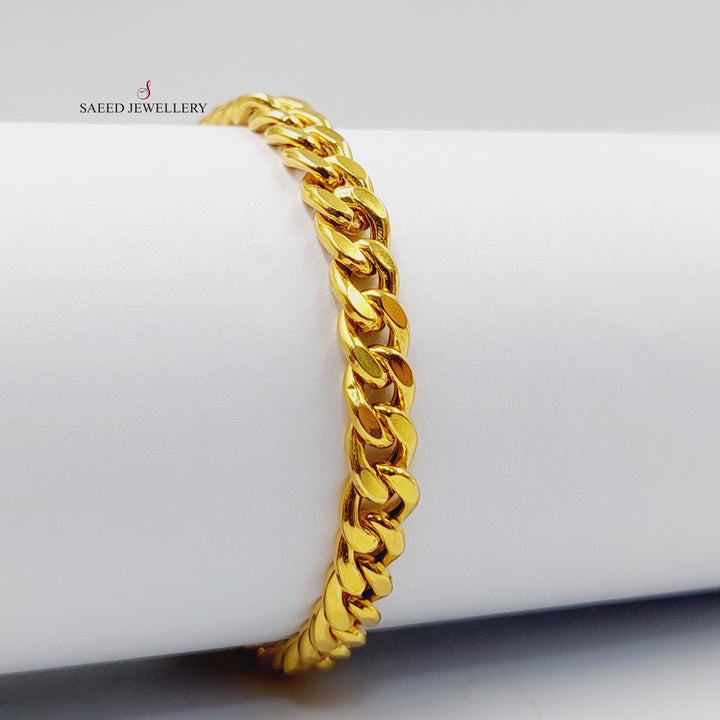 21K Gold Enameled Cuban Links Bracelet by Saeed Jewelry - Image 3