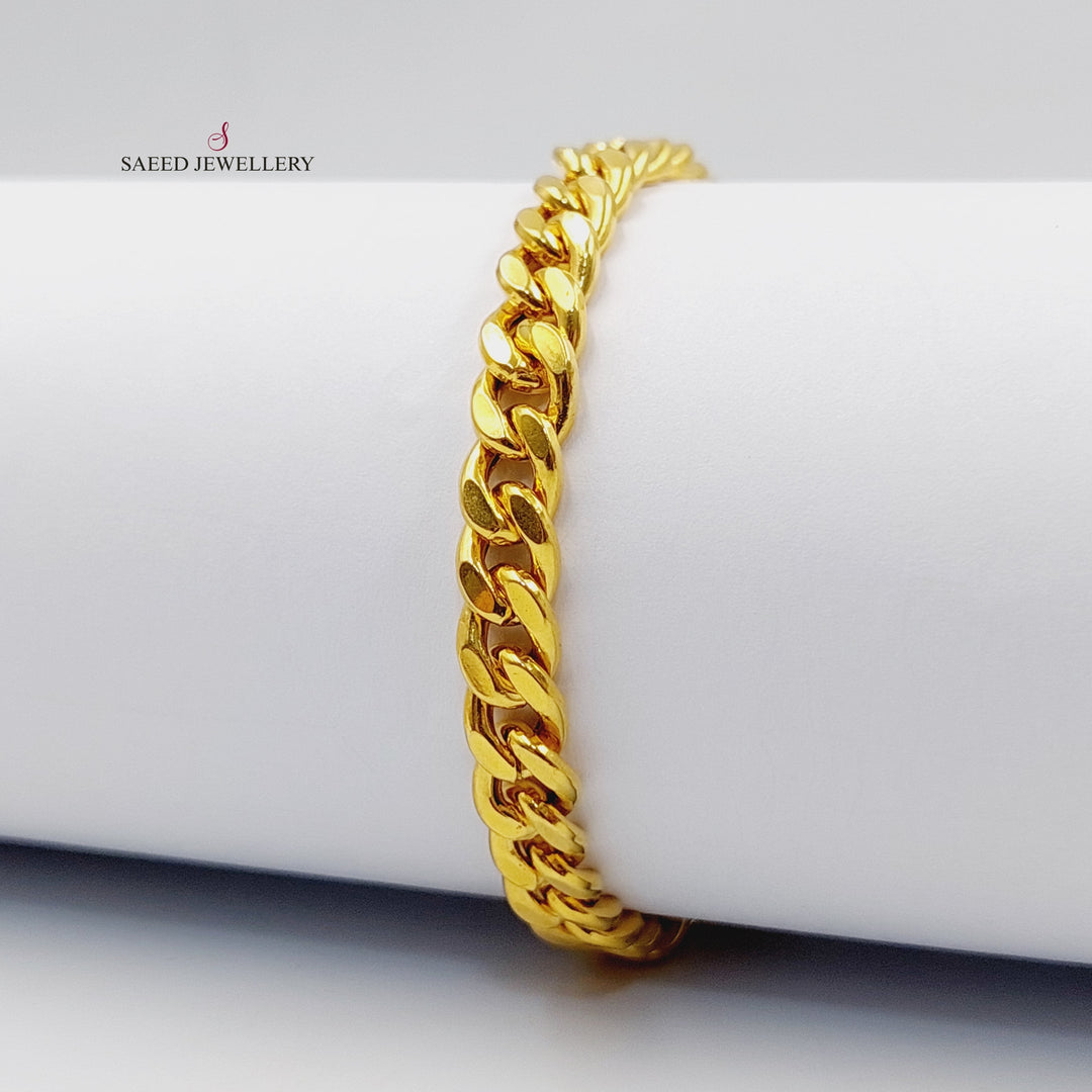 21K Gold Enameled Cuban Links Bracelet by Saeed Jewelry - Image 4