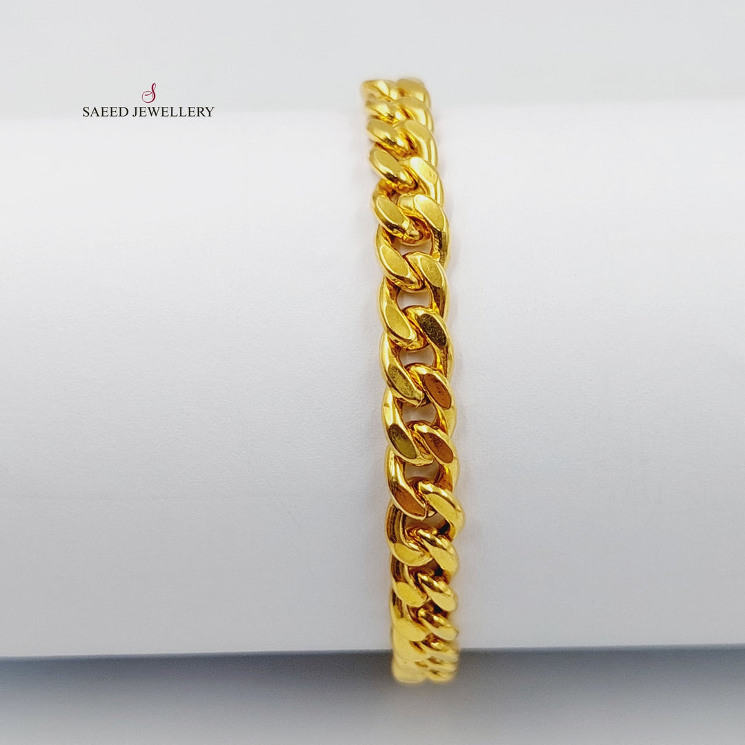 Enameled Cuban Links Bracelet  Made Of 21K Yellow Gold by Saeed Jewelry-29497