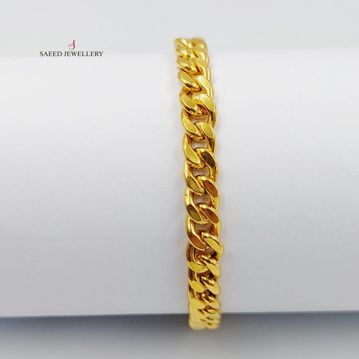 Enameled Cuban Links Bracelet  Made Of 21K Yellow Gold by Saeed Jewelry-29497