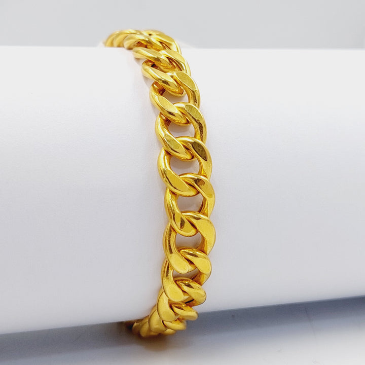 21K Gold Enameled Cuban Links Bracelet by Saeed Jewelry - Image 3