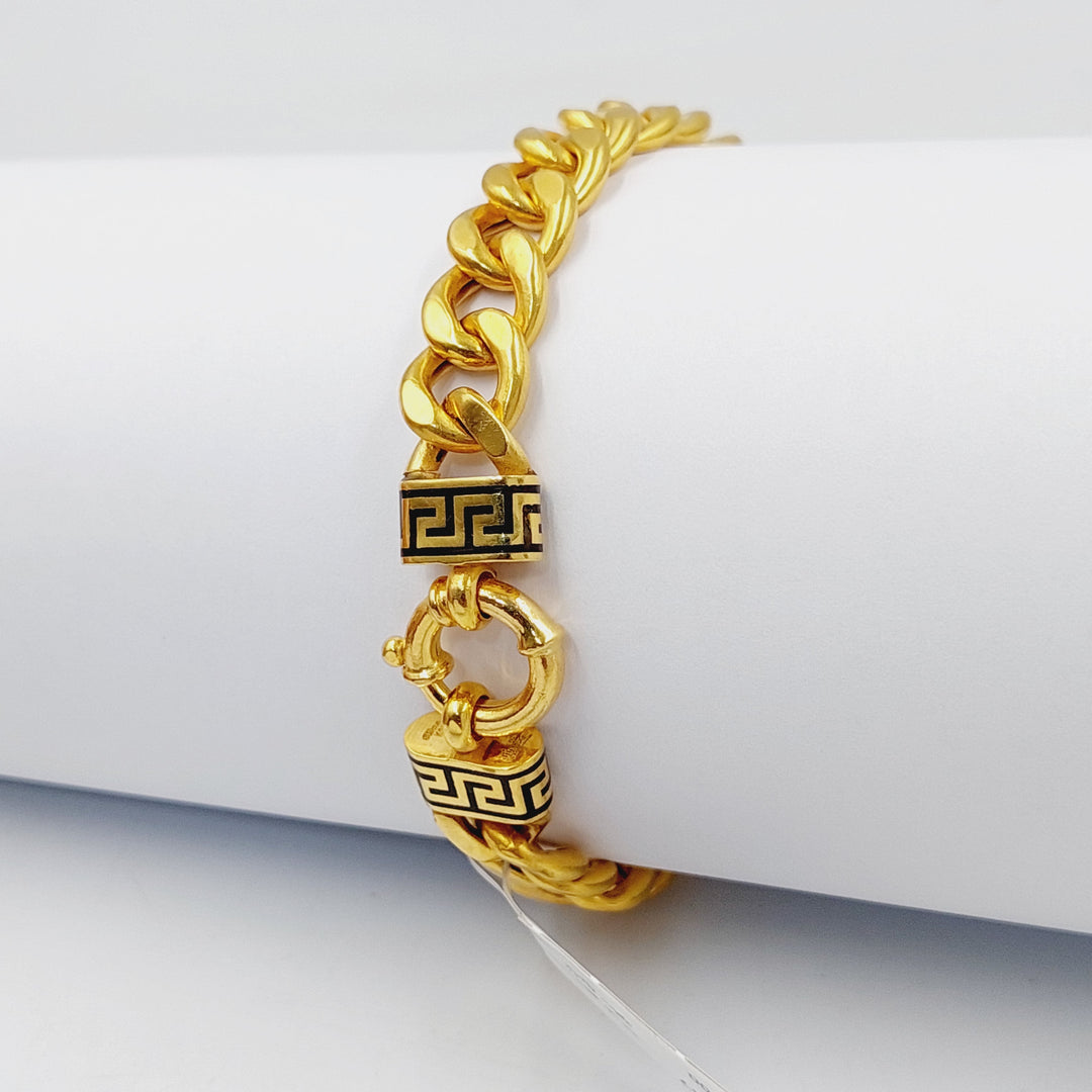 21K Gold Enameled Cuban Links Bracelet by Saeed Jewelry - Image 7